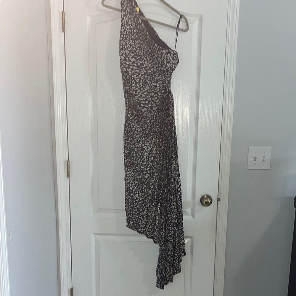 Vici Black and White Asymmetrical One Shoulder Dress